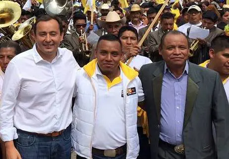 Roberto González, Juan Chay García y José María Chay Quiej, los candidatos de Creo-Unionista.
