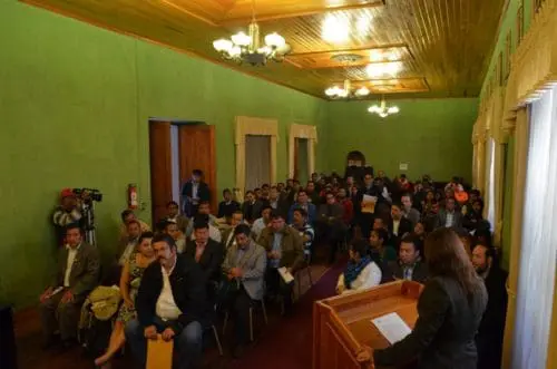 Alcaldes durante la reunión con el cocode de Quetzaltenango, celebrada el 10 de noviembre. Foto: Mirna Alvarado.