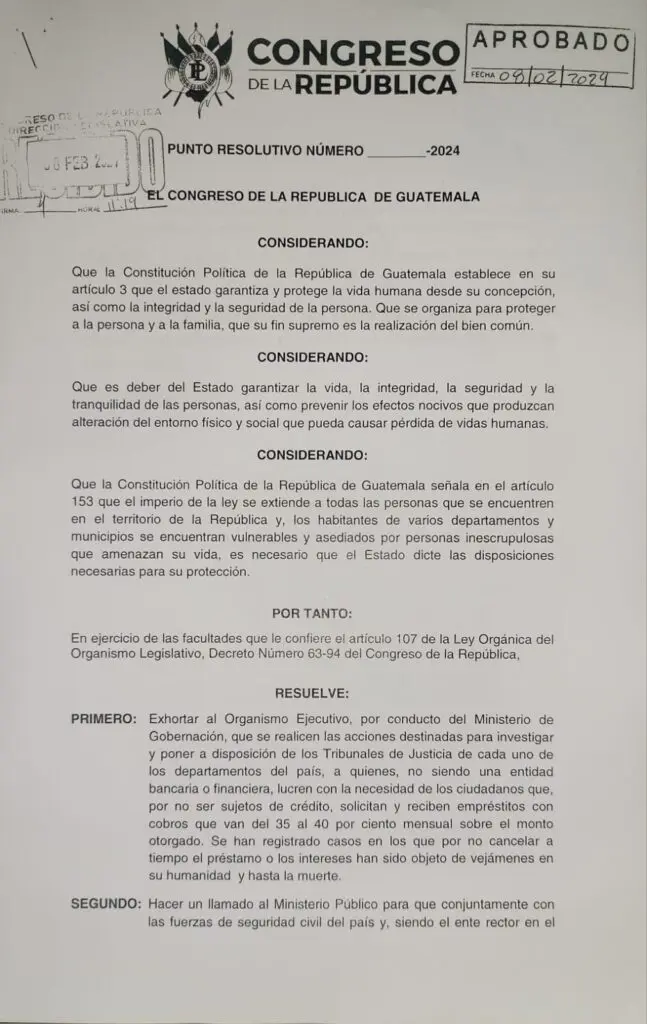 Punto resolutivo presentado por Javier Javier.