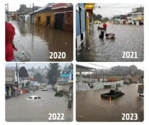 Desde el fin de semana la ciudad está en tareas de limpieza en sus viviendas, negocios, calles y avenidas anegadas de agua, arena y lodo por las lluvias del fin de semana. Como en 2023, como en 2022, y así.