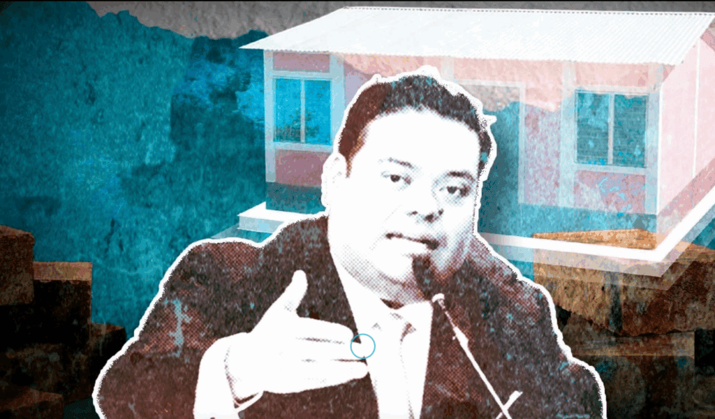 Daniel Chavajay, operador político de Allan Rodriguez y alcalde de San Juan La Laguna, Sololá. Ilustración: Plaza Pública.