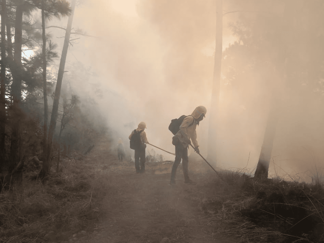 Incendio forestal en la Sierra de las Minas.