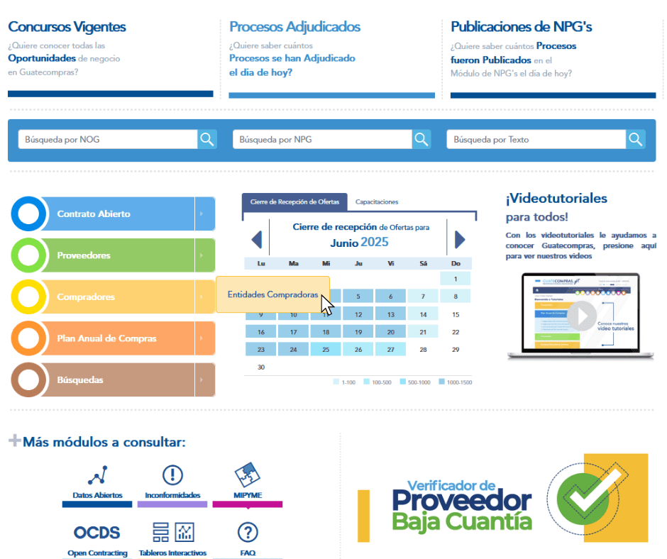 Entidades compradoras
