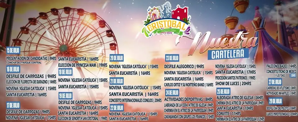Desfile inaugural con música, caballos y carrozas. Foto: Facebook de San Cristóbal Cucho.