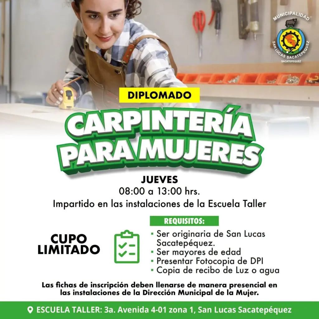 San Lucas Sacatepéquez imparte cursos libres de esas mismas ramas para que las mujeres aprendan estos oficios, aunque el reto es que más se inscriban y concluyan la formación.