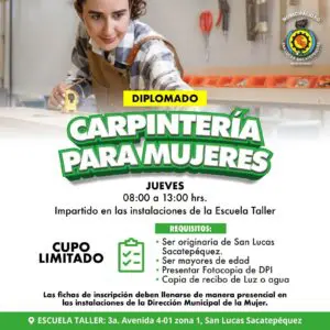 San Lucas Sacatepéquez imparte cursos libres de esas mismas ramas para que las mujeres aprendan estos oficios, aunque el reto es que más se inscriban y concluyan la formación.