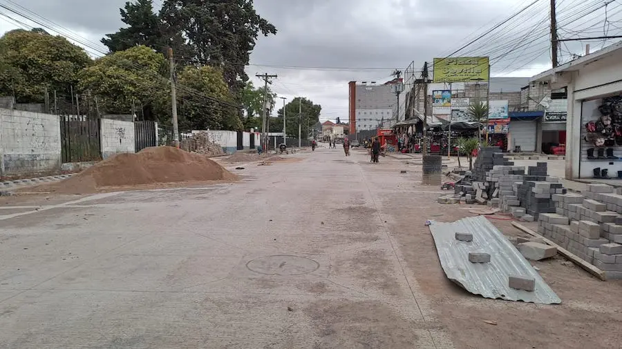 La calle por donde ingresaban los buses provenientes de San Marcos. Foto: La Prensa de Occidente.
