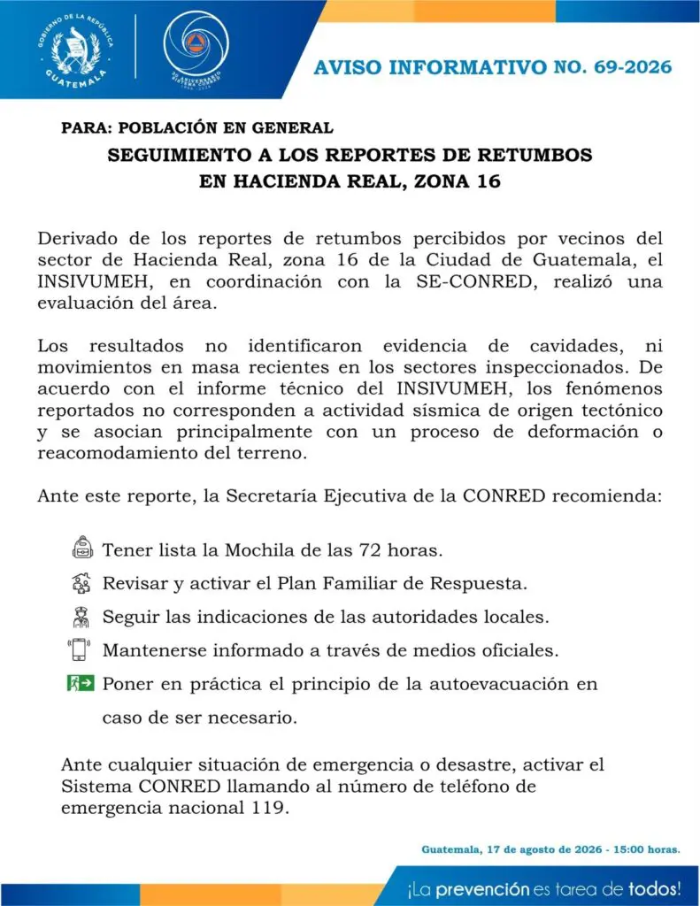 El último Boletín emitido por Insivumeh y Conred a las 15:00 horas.