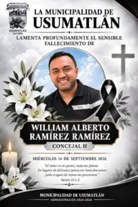 El concejal Ii de Usumatlán fue víctima de un atentado el 13 de septiembre en jurisdicción de Estanzuela al retirarse de un encuentro deportivo.