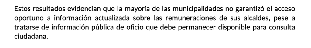Acción Ciudadana advierte falta de acceso a información sobre las remuneraciones de alcaldes. Imagen: “Remuneraciones de alcaldes a nivel nacional: riesgos, vulnerabilidades y abusos”.