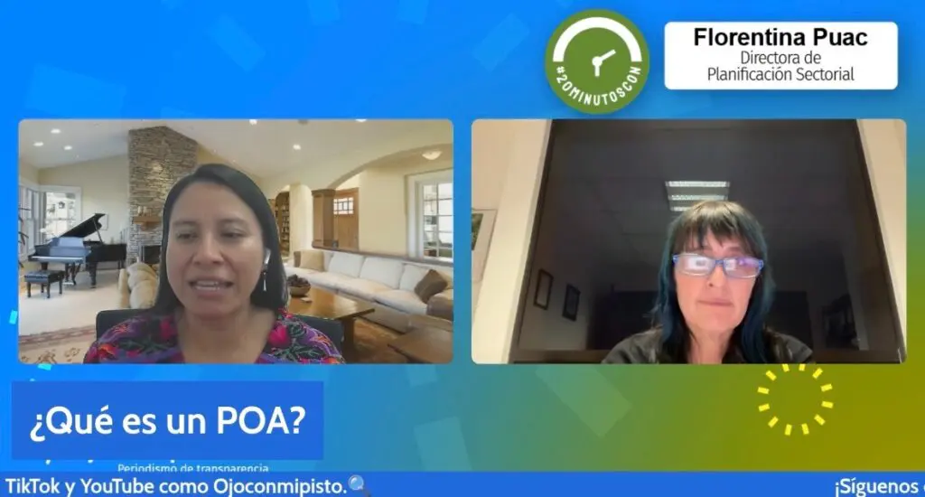 Florentina Puac, directora de Programación Sectorial y Territorial de la Secretaría de Planificación y Programación de la Presidencia (Segeplan). Imagen: Captura de pantalla.