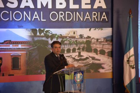 El alcalde de Mixco, Edwin Escobar, durante la asamblea de la Anam, celebrada en enero 2017. Foto: Ojoconmipisto