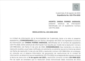 El nuevo precio aprobado en sesión de concejo será de Q1 a solicitud del jefe de la Unidad de Información Pública (UIP) de la MuniGuate.