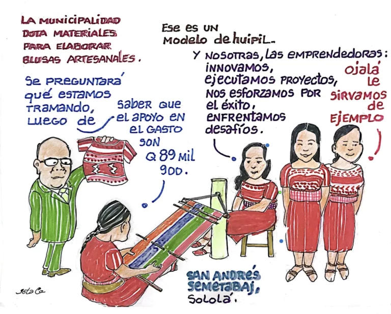 Los insumos costaron Q89 mil 900. Son blusas artesanales que aprenderan a confeccionar emprendedoras de San Andrés Semetabaj, Sololá.