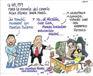 Los páneles solares son para la escuela del caserío Agua Blanca Santa María, Alta Verapaz, para brindar educación digital.