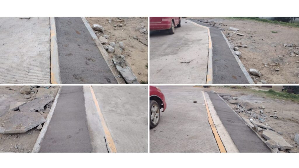 El cocode de la aldea Xecam, Cantel, solicitó a la municipalidad realizar gestiones para reparar un proyecto vial recién inaugurado. La obra presentaba daños en distintos puntos.