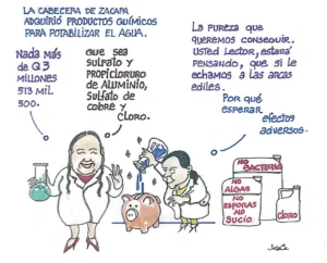 Los químicos que compró para potabilizar el agua que consumen los vecinos en Zacapa costaron Q3 millones 513 mil 500.