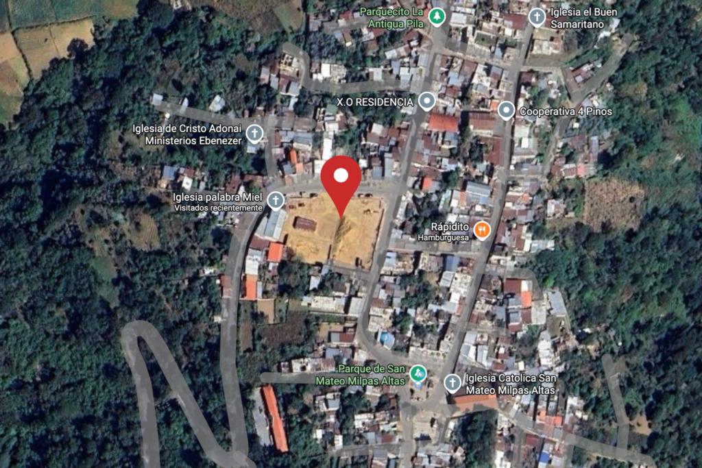 Ubicación de la Escuela primaria aldea San Mateo, Milpas Altas. Foto: Google Maps.