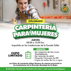 San Lucas Sacatepéquez imparte cursos libres de esas mismas ramas para que las mujeres aprendan estos oficios, aunque el reto es que más se inscriban y concluyan la formación.