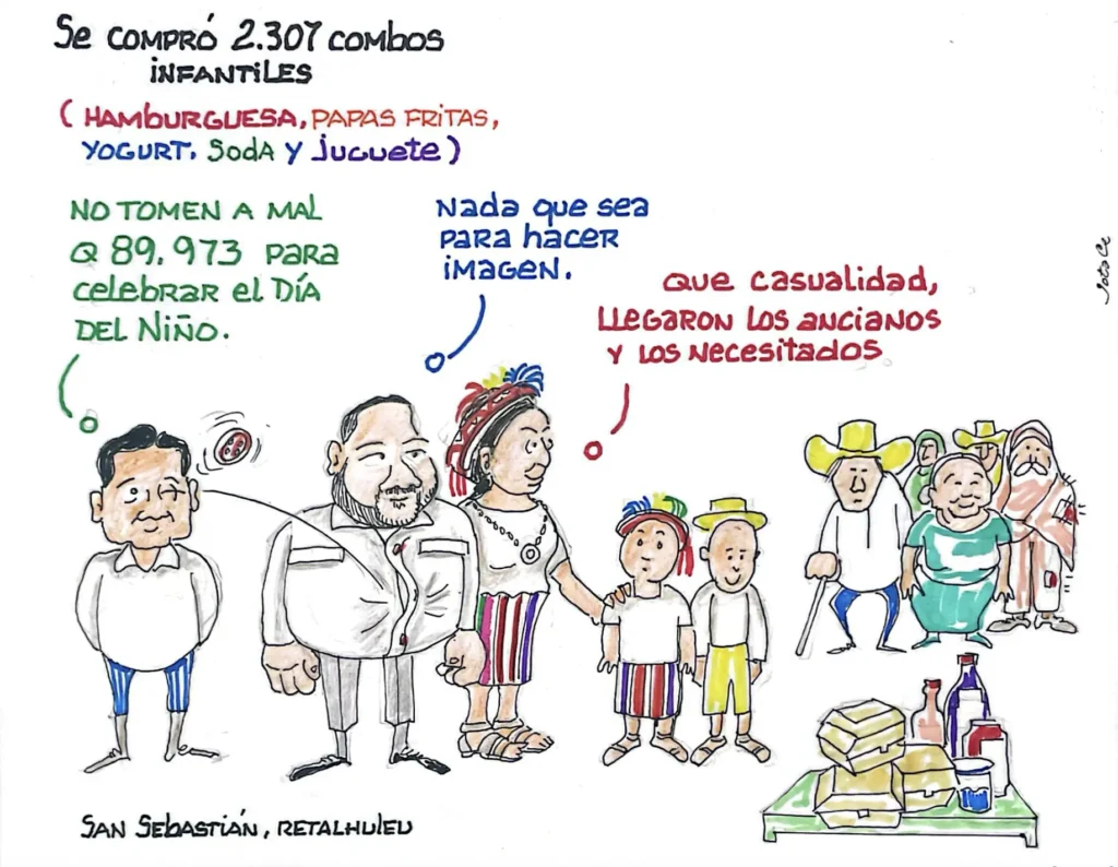 Sirvieron 2 mil 307 combos de hamburguesa papas fritas, yougurt, soda y un juguete. Costaron Q89 mil 973.